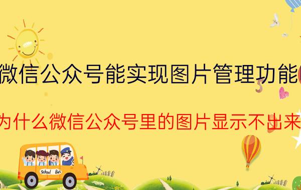 微信公众号能实现图片管理功能吗 为什么微信公众号里的图片显示不出来？